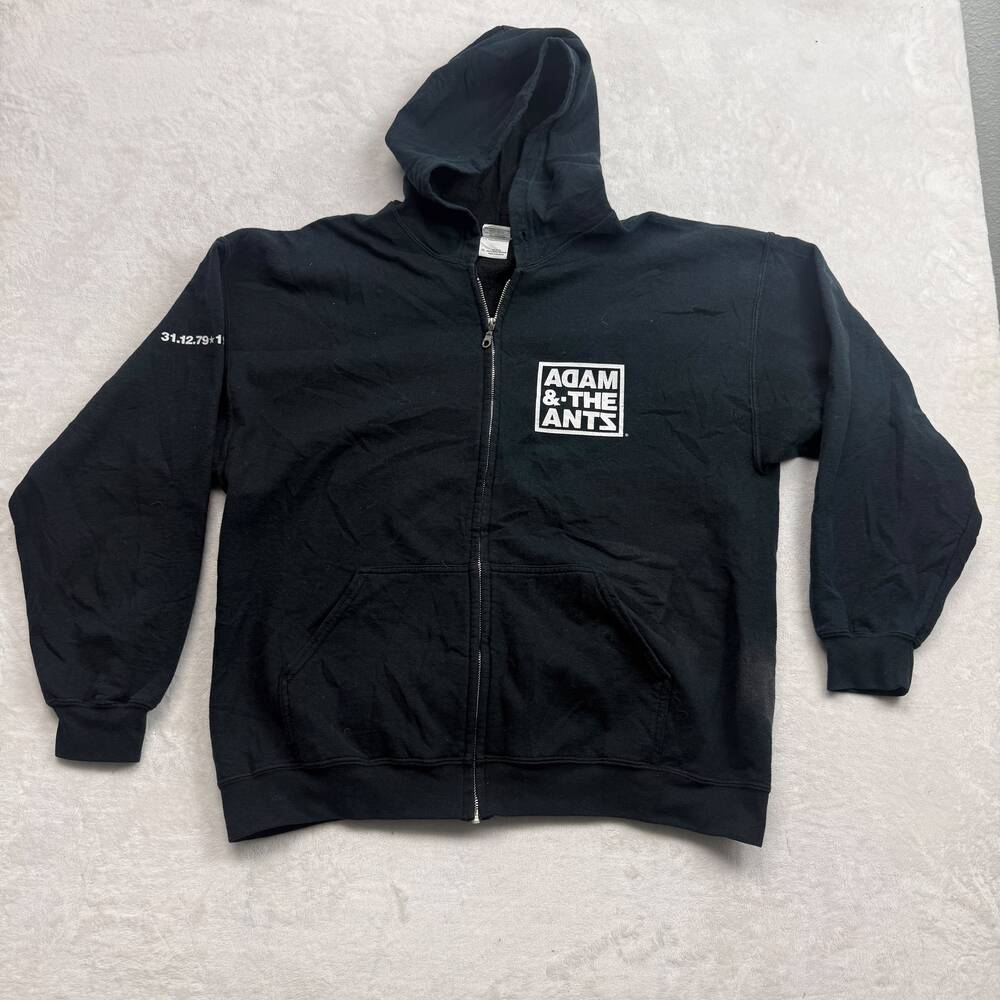 Adam and the Ants Men's Black Full Zip Hoodie Size XL Punk New Wave Band